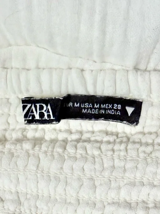 Zara Ivory Lace Insert Chiffon Spaghetti Strap Dress - Picture 7 of 9